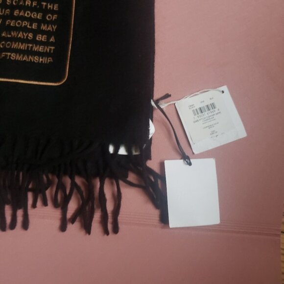 Coach Black Cashmere Winter Scarf Unisex NWT - Picture 5 of 6